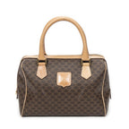 Celine Small Boston Beige Brown Macadam Canvas Shoulder Bag