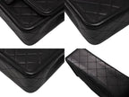 Chanel S Flap Chain Shoulder Bag CC Logo Lambskin Black Gold — view 7