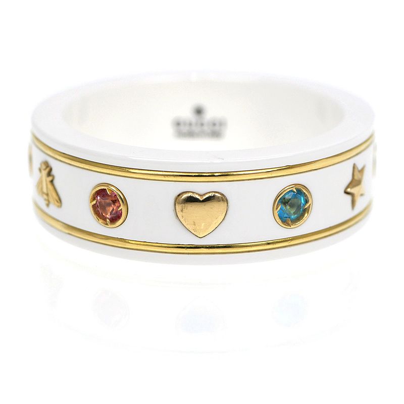 Gucci Icon Ring With Gemstone White Zirconia 750 YG Gold No 18 Jewelry — view 4