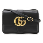 Gucci Ally GG Marmont Shoulder Bag Pochette Leather Black Gold Hardware