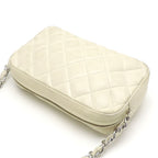 Chanel Shoulder Quilted Chain Lambskin White Bag — view 5