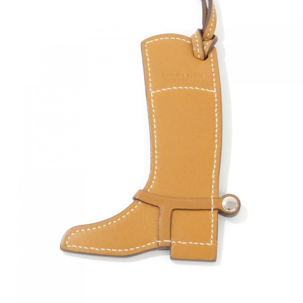 Hermes Paddock Boots Bag Charm Naturel Sable — view 3