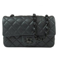 Chanel Chain Shoulder Bag So Black Lambskin Mini Quilted 20 CC Logo