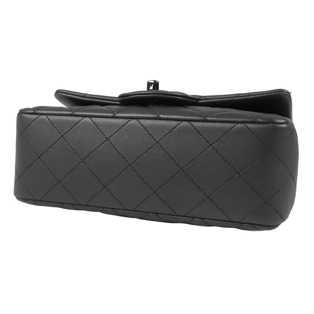 Chanel Chain Shoulder Bag So Black Lambskin Mini Quilted 20 CC Logo — view 3