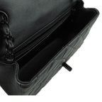 Chanel Chain Shoulder Bag So Black Lambskin Mini Quilted 20 CC Logo — view 4