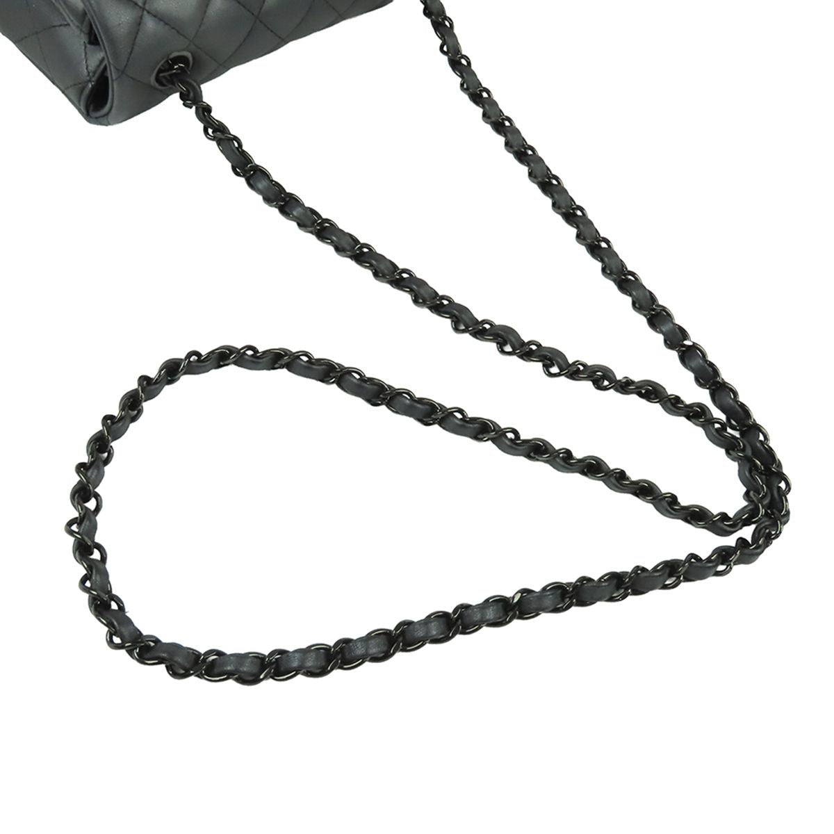 Chanel Chain Shoulder Bag So Black Lambskin Mini Quilted 20 CC Logo — view 5
