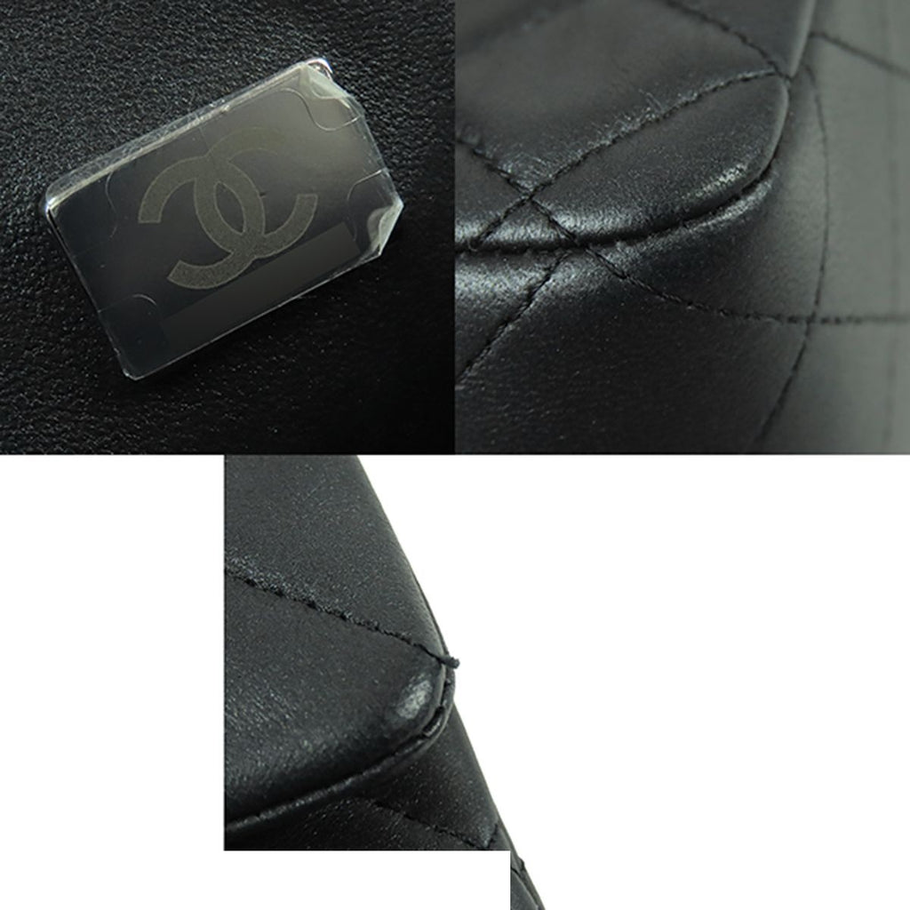 Chanel Chain Shoulder Bag So Black Lambskin Mini Quilted 20 CC Logo — view 7