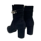 Hermes Saint Germain Boots Short Shoes Suede Black Silver Kelly Hardware — view 4