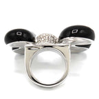 Christian Dior Ring Rhinestone Ribbon 11.5 Black Silver Color 33.6 — view 2