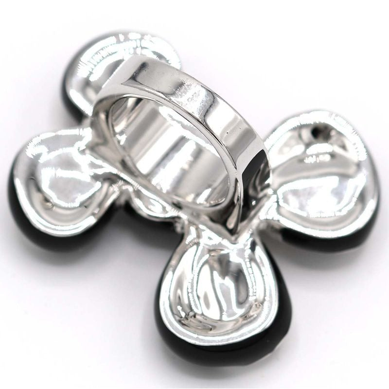 Christian Dior Ring Rhinestone Ribbon 11.5 Black Silver Color 33.6 — view 7