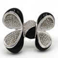 Christian Dior Ring Rhinestone Ribbon 11.5 Black Silver Color 33.6