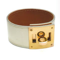 Hermes Kelly Dog Bracelet Swift White