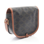 Celine Shoulder Bag Folco Triomphe Black Brown Canvas — view 2