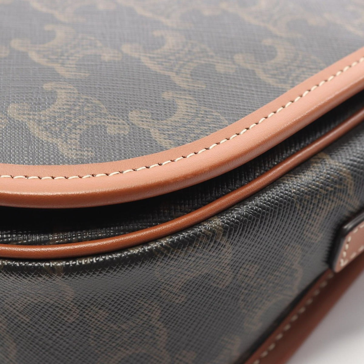 Celine Shoulder Bag Folco Triomphe Black Brown Canvas — view 8