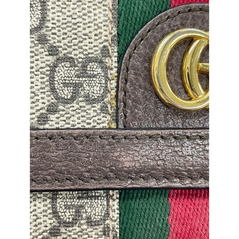 Gucci Ophidia GG Supreme Leather Compact Wallet Beige Ebene — view 6