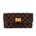 Louis Vuitton Damier Portefeuille Rosebery Leather Brown Wallet Gold