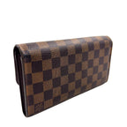 Louis Vuitton Damier Portefeuille Rosebery Leather Brown Wallet Gold — view 2