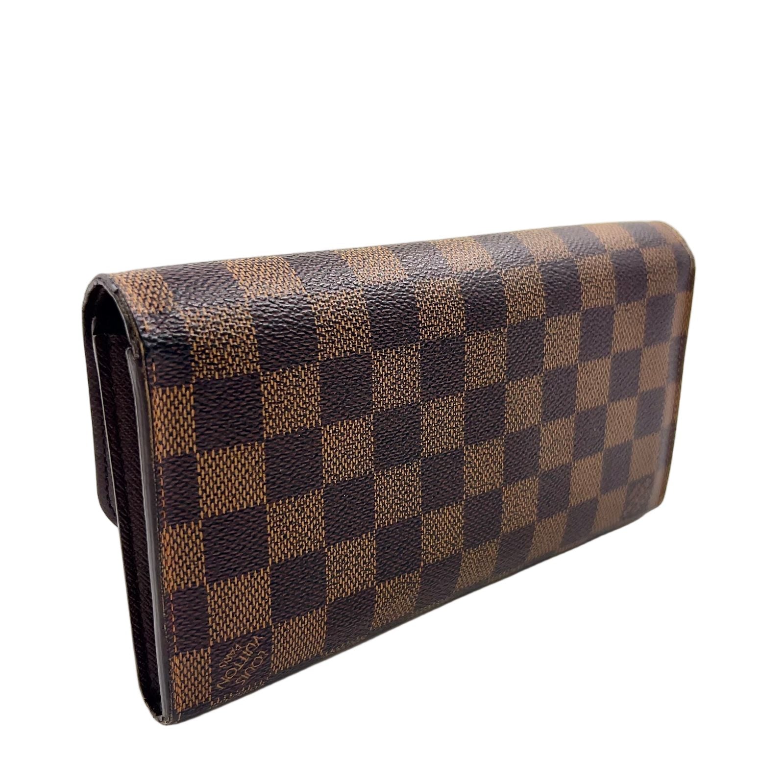 Louis Vuitton Damier Portefeuille Rosebery Leather Brown Wallet Gold — view 2