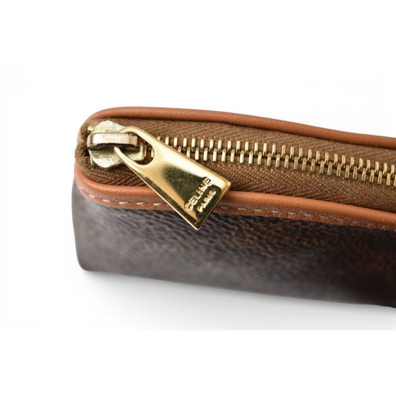 Celine Coin Purse Vintage Macadam Mini Pouch Brown — view 4