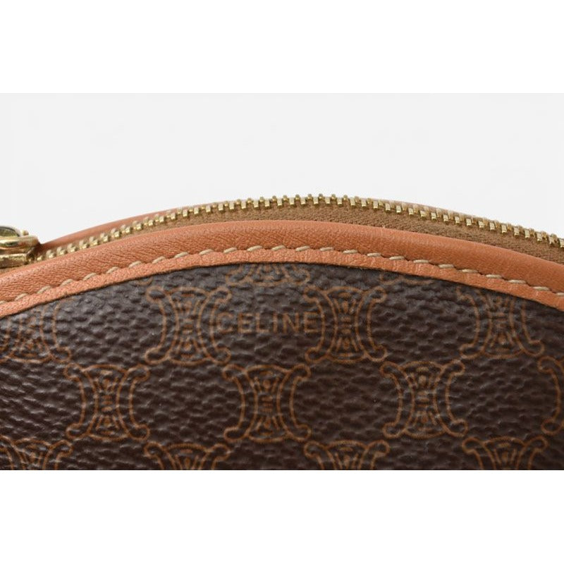 Celine Coin Purse Vintage Macadam Mini Pouch Brown — view 9