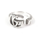 Gucci Arabesque Key Motif GG Logo Ring Silver SV 925 15