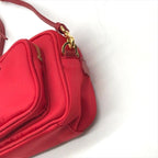 Prada Triangle Logo Nylon Mini 2-Way Pouch Shoulder Bag Red — view 6