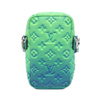 Louis Vuitton Taurillon Illusion Double Phone Pouch Shoulder Bag Bleu Vert — view 2