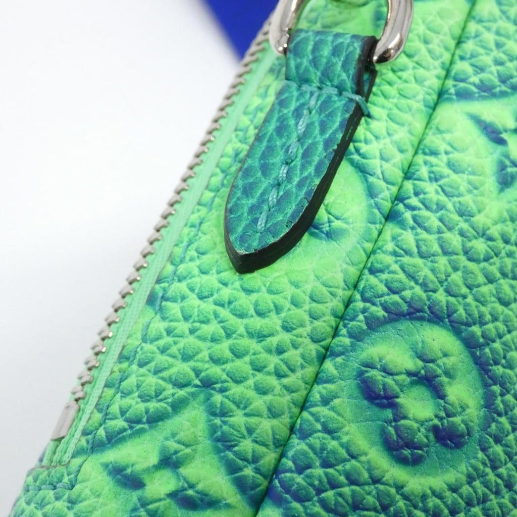 Louis Vuitton Taurillon Illusion Double Phone Pouch Shoulder Bag Bleu Vert — view 6