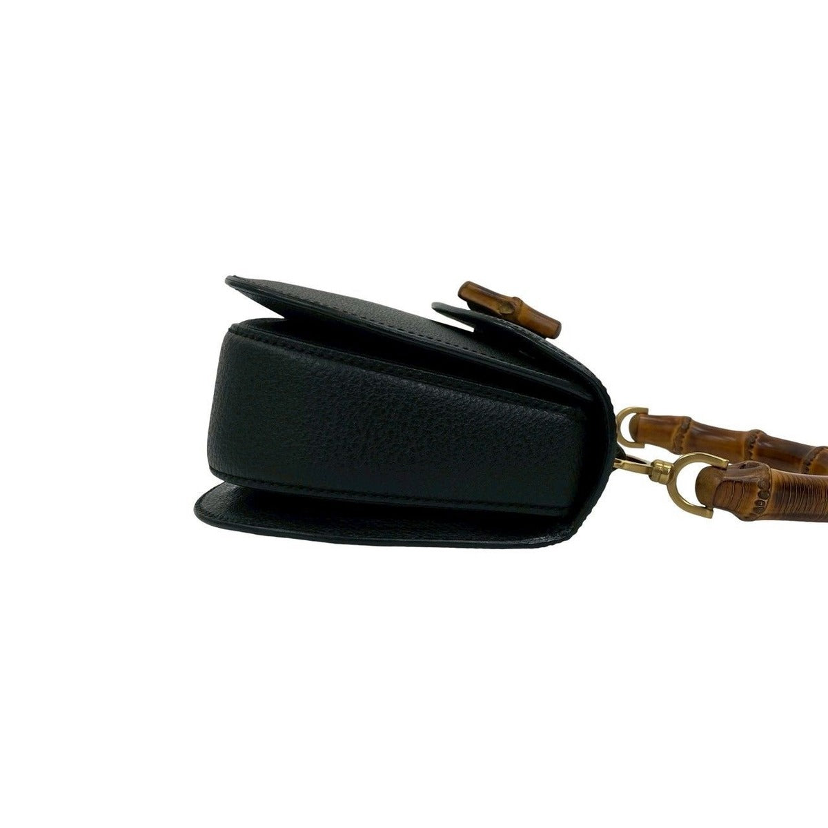 Gucci Vintage Bamboo Leather Turnlock Handbag — view 6