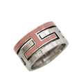 Hermes Mubouche Ring Silver Pink 925 Sterling