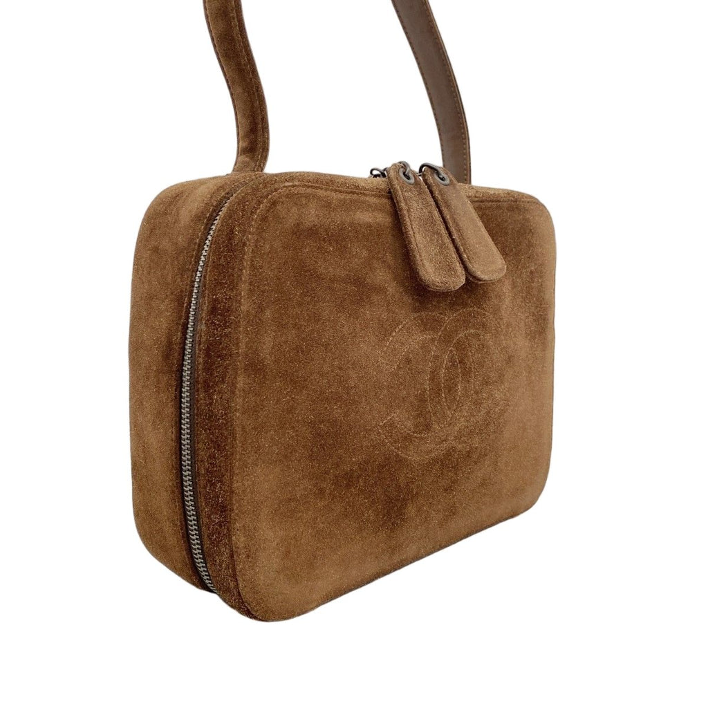 Chanel Handbag Suede Brown Silver — view 2