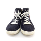 Louis Vuitton High Cut Sneakers Side Zip Suede Dark Navy Size 6 — view 2