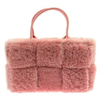 Bottega Veneta Maxi Intrecciato Arco Mouton Tote Pink