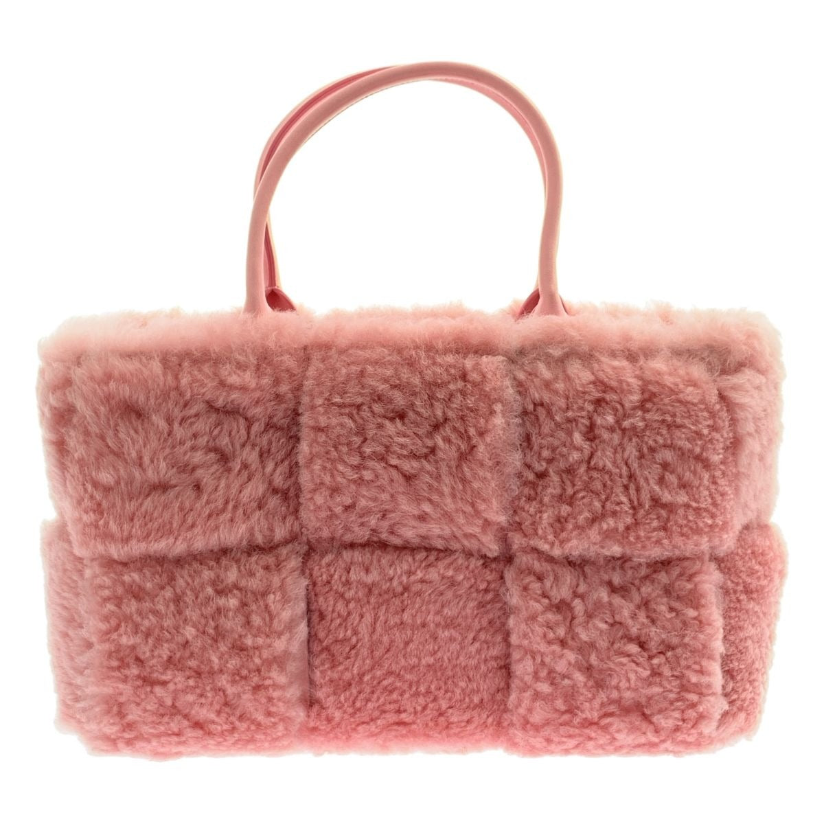 Bottega Veneta Maxi Intrecciato Arco Mouton Tote Pink