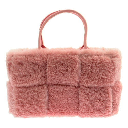 Bottega Veneta Maxi Intrecciato Arco Mouton Tote Pink