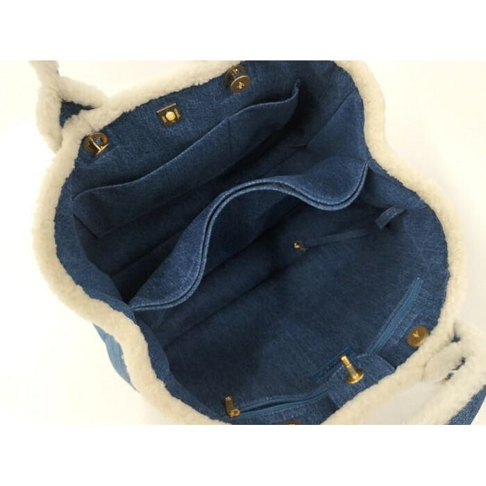 Chanel 2-Way Tote Bag Shopping Denim Blue As0759 — view 7