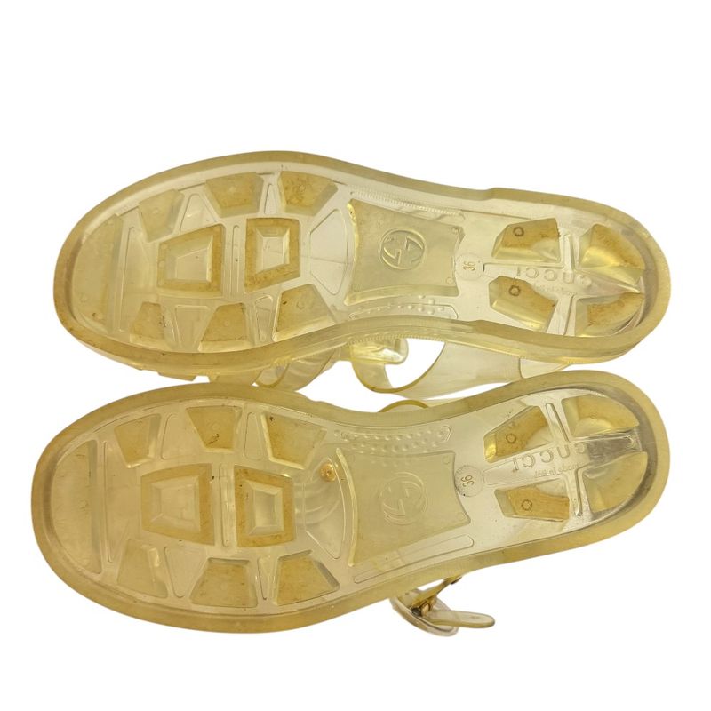 Gucci GG Marmont Rubber Sandals Size 36 Clear — view 8