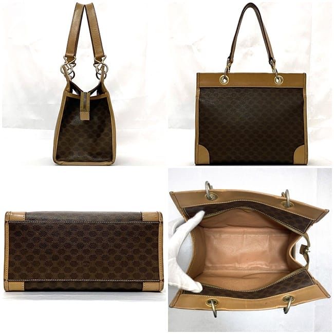 Celine Handbag Brown Macadam Tote Bag Leather — view 3