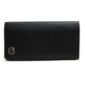 Gucci Long Wallet Men Leather Black Cao2 N 1040 Interlocking