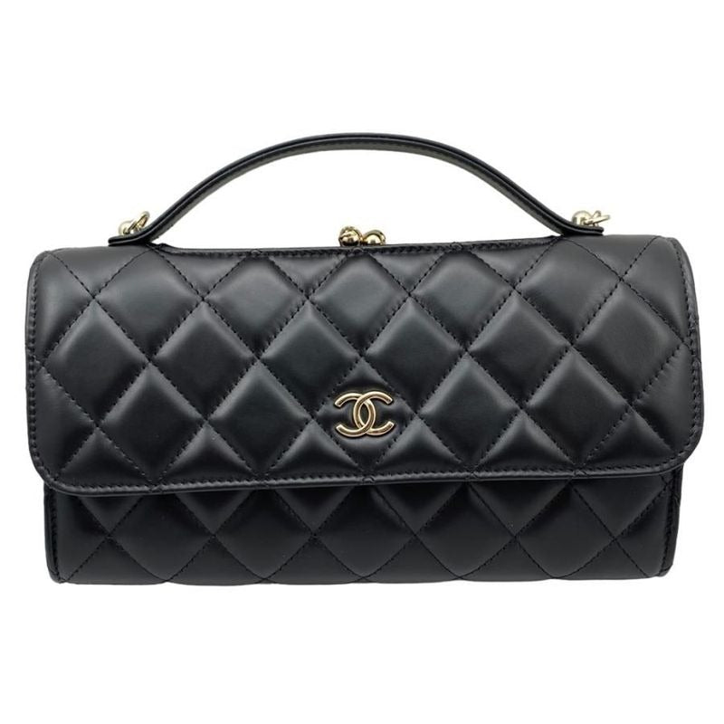 Chanel Ap2875 Flap Phone Case Black Random Seal Silver Hardware