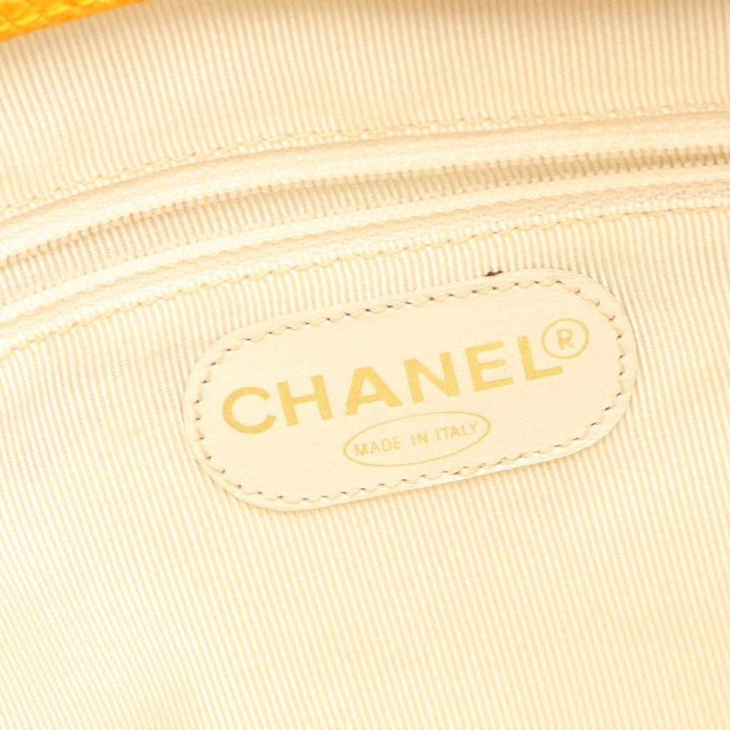 Chanel Tote Triple CC Logo Orange Caviar Leather Coco — view 4