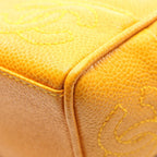 Chanel Tote Triple CC Logo Orange Caviar Leather Coco — view 8