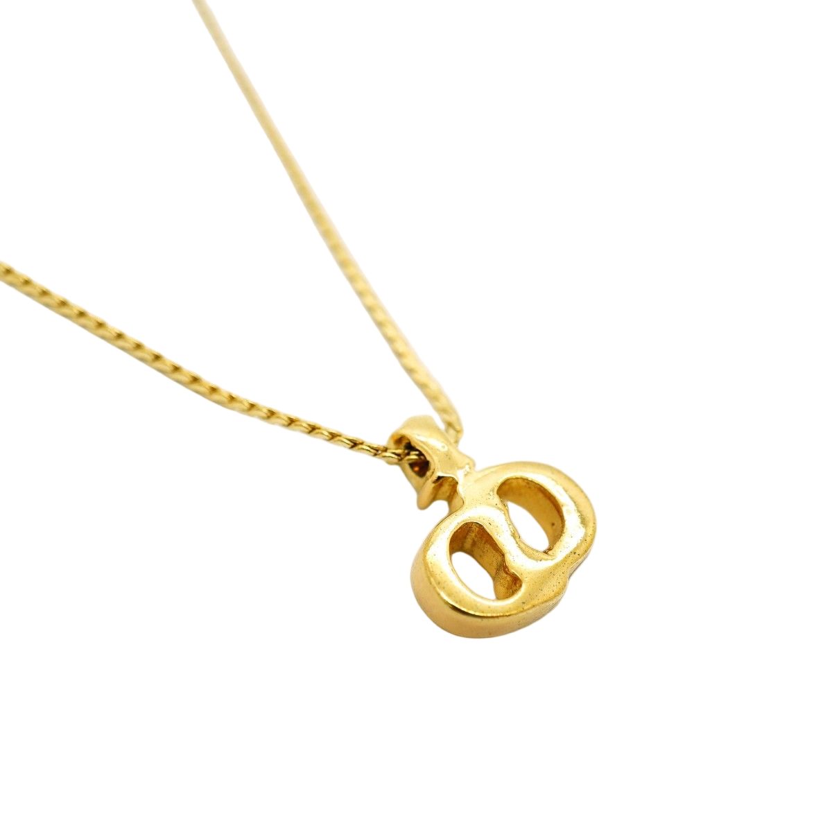 Dior Necklace CD Logo Gold Plated Rhinestone — view 2