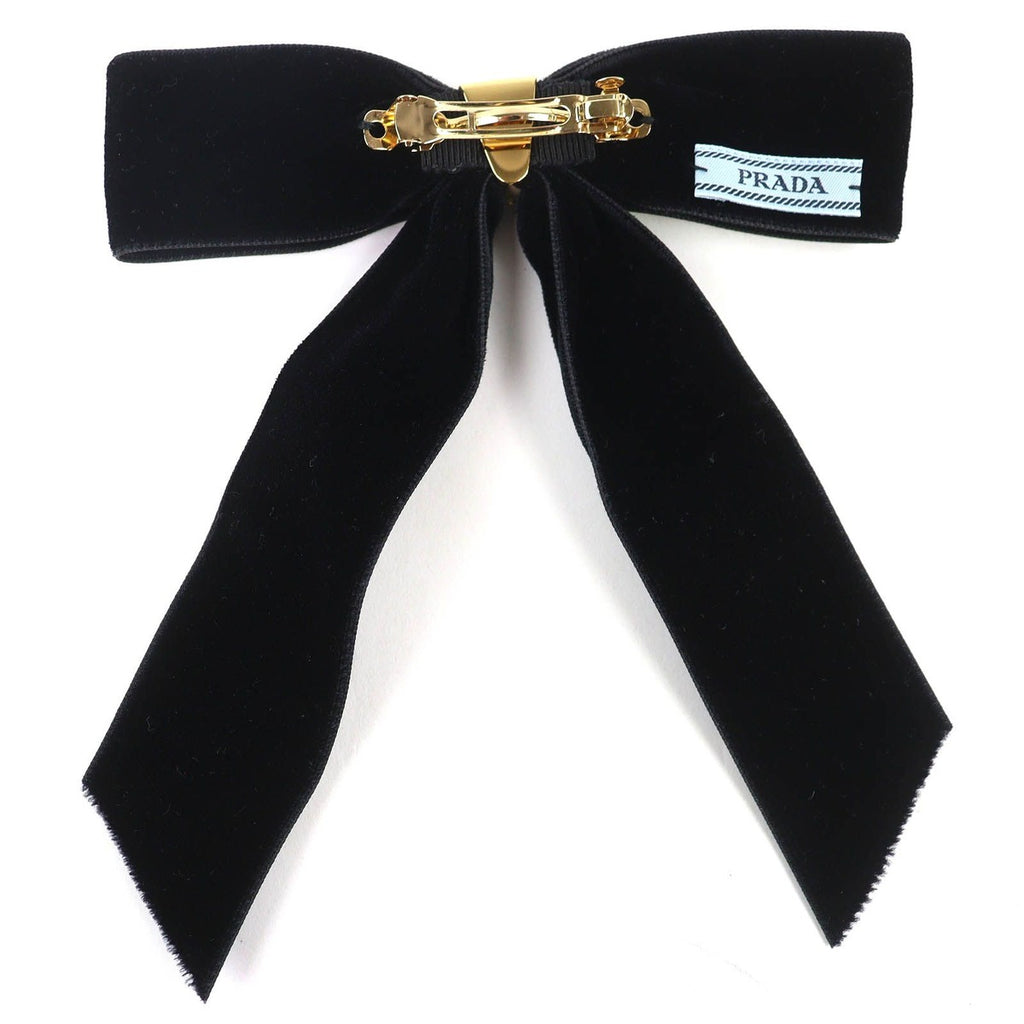 Prada Velvet Ribbon Barrette Hair Clip — view 2