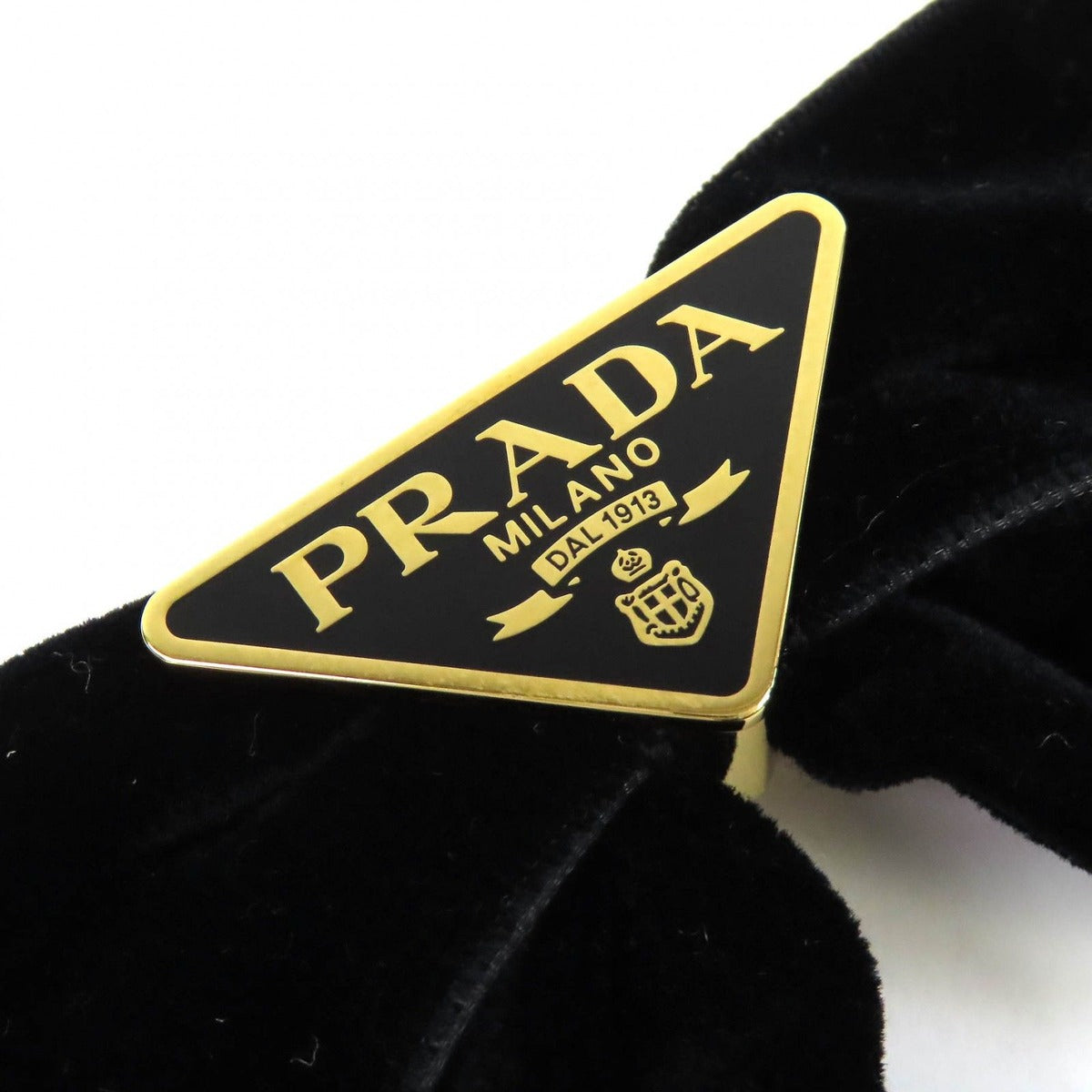 Prada Velvet Ribbon Barrette Hair Clip — view 3