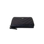 Chanel With CC Logo Chew Blanc Caviar Leather Coin Purse Black — view 6
