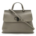 Gucci Bamboo Daily Medium Top Handle Bag Handbag 2-Way Shoulder Leather Gray