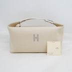 Hermes Brid A Black GM Natural Handbag Pouch Beige — view 2