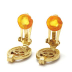 Christian Dior Earrings Gold CD Logo GP Plated Rhinestone Accessories — view 3