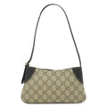 Gucci Shoulder Bag GG Emblem Small Supreme Canvas Black Silver